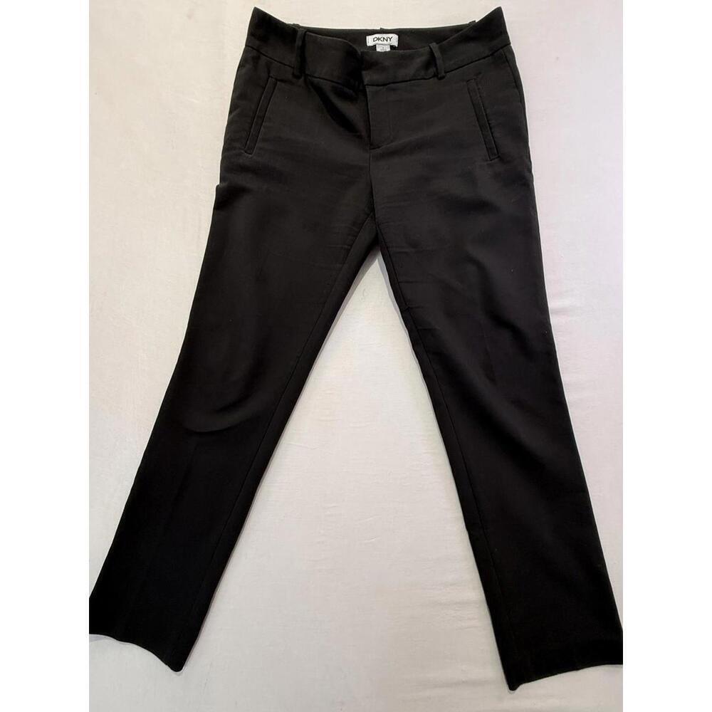 DKNY Pants Womens 6 Black Stretch Dress Trouser Ankle Slim Career Work Office